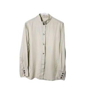 Enza Costa Womens Long Sleeve Top Shirt Button Down Tencel Size 3